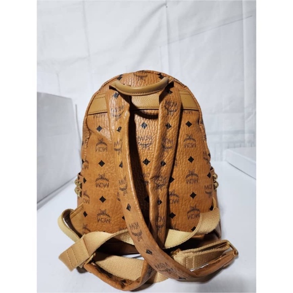 Authentic MCM Visetos Stark Medium Leather Backpack Brown - Picture 15 of 15
